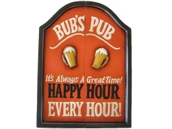 Jogo De Dardos E Placa Decorativa Happy Hour