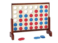 Jogo De Tabuleiro Gigante Em Madeira 4 Em Linha C79 X A72 Cm - Toupsi