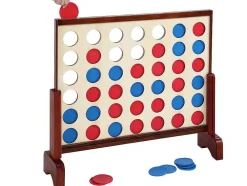 Jogo De Tabuleiro Gigante Em Madeira 4 Em Linha C79 X A72 Cm - Toupsi