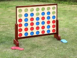 Jogo De Tabuleiro Gigante Em Madeira 4 Em Linha C79 X A72 Cm - Toupsi