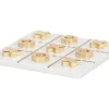 Jogo De Tabuleiro, Jogo Do Galo, Marmore E Latao Dourado E Branco, C20,5 X A2,5 X L20,5 Cm - Tactoe