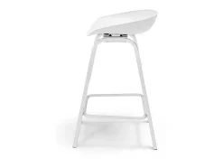 Kiel - Conjunto De 4 Bancos De Design Em Metal E Pp Branco