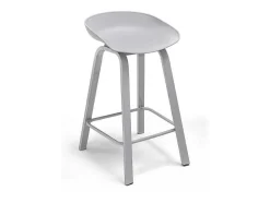 Kiel - Conjunto De 4 Bancos De Design Em Metal E Pp Cinzento