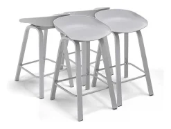 Kiel - Conjunto De 4 Bancos De Design Em Metal E Pp Cinzento