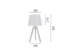 Lampada De Mesa Tripod, Carvalho, Antracite, 30X30X55,5 Cm, Epikasa