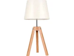 Lampada De Mesa Tripod, Carvalho, Bege, 30X30X55,5 Cm, Epikasa