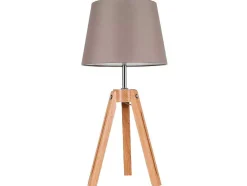 Lampada De Mesa Tripod, Carvalho, Cinzento, Castanho, 30X30X55,5 Cm, Epikasa