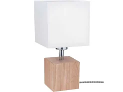 Lampada De Mesa Trongo, Carvalho, Preto, Branco, 15X15X31 Cm, Epikasa