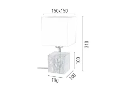 Lampada De Mesa Trongo, Carvalho, Preto, Branco, 15X15X31 Cm, Epikasa