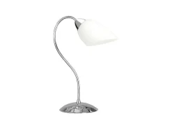 Lampada De Mesa Viletta, Cromio, Branco, 22X22X44 Cm, Epikasa
