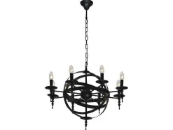 Lampada De Suspensao Cage, Preto, 55X55X120 Cm, Epikasa
