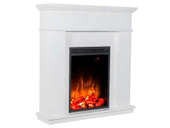 Lareira Electrica De Pousar Vesuvia - Com Cobertura - C98 X L24 X A102.5Cm - Branco