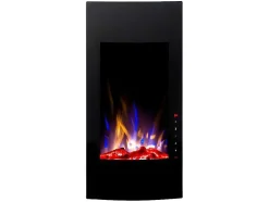 Lareira Elétrica Curva Vulcano - C41 X L13 X A81 Cm - Preta