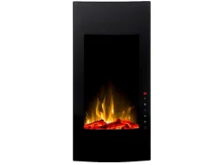 Lareira Elétrica Curva Vulcano - C41 X L13 X A81 Cm - Preta