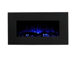 Lareira Elétrica De Parede Chandela - C84 X L14 X A45 Cm - Preta