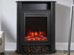 Lareira Elétrica De Pousar Com Protecao De C84X L33 X A111Cm Cor Preto - Mombacho