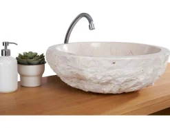Lavatório De Casa De Banho Em Marmore Lime - Cor Creme
