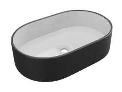 Lavatório De Casa De Banho Iwa - Bicolor Preto E Interior Branco