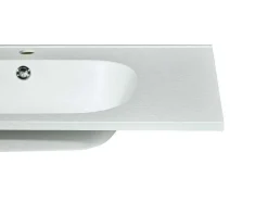 Lavatório De Encastrar Em Resina Efeito Pedra Branca C80 X L46 Cm - Okiwa