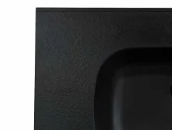 Lavatório De Encastrar Em Resina Efeito Pedra Preta C80 X L46 Cm - Okiwa