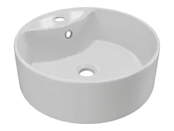 Lavatório De Pousar Branco Redondo Ceramica 40 Cm - Darini