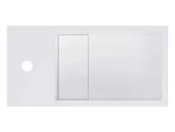 Lavatório Suspenso Branco Solid Surface Com Nicho, Torneira A Esquerda 40 Cm - Pumori