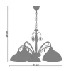 Lustre Tosel Bourgogne Vidro Braco Bege D67 X H50 Cm