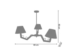Lustre Tosel Geri Tecido Braco Creme D80 X H80 Cm