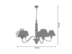 Lustre Tosel Menton Tecido Braco Bege D84 X H90 Cm