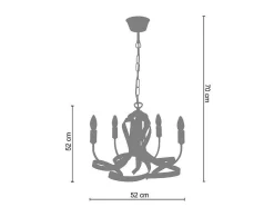 Lustre Tosel Monaco Lampada Decorativa Braco Preto Fosco D52 X H70 Cm