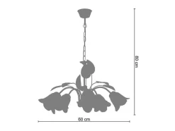 Lustre Tosel Pampilles Lampada Decorativa Braco Roxo D60 X H90 Cm