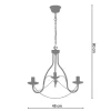 Lustre Tosel Pampilles Lampada Decorativa Abaulado Carmim D44 X H80 Cm