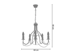 Lustre Tosel Provencale Lampada Decorativa Braco Palido D64 X H80 Cm