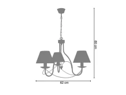 Lustre Tosel Provencale Tecido Braco Taupe D62 X H80 Cm
