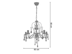 Lustre Tosel Tulipano Vidro Braco Anis D60 X H80 Cm