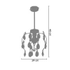 Lustre Tosel Tulipano Vidro Braco Ambar D60 X H80 Cm