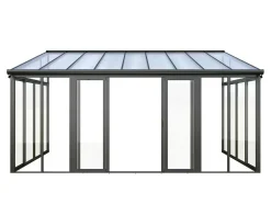 Marquise Em Aluminio E Policarbonato Com Protecao Uv 15,8 M Antracite - Mathilda