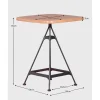 Mesa Alta Industrial Em Madeira De Faia E Aco Lacado (60X60Cm) - Amadeus - Faia Natural
