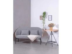 Mesa Alta Industrial Em Madeira De Faia E Aco Lacado (60X60Cm) - Amadeus - Faia Natural
