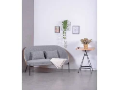 Mesa Alta Industrial Em Madeira De Faia E Aco Lacado (60X60Cm) - Amadeus - Faia Natural