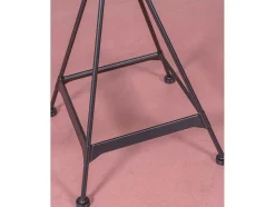Mesa Alta Industrial Em Madeira De Faia E Aco Lacado (60X60Cm) - Amadeus - Faia Natural