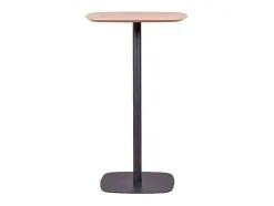 Mesa Alta Para Bar Estilo Industrial, 106Cm De Altura E 60X60Cm - Pub - Carvalho