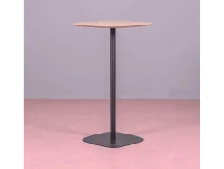 Mesa Alta Para Bar Estilo Industrial, 106Cm De Altura E 60X60Cm - Pub - Carvalho