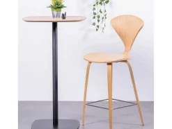 Mesa Alta Para Bar Estilo Industrial, 106Cm De Altura E 60X60Cm - Pub - Carvalho