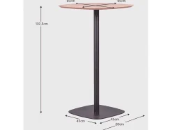 Mesa Alta Para Bar Estilo Industrial, 106Cm De Altura E 60X60Cm - Pub - Carvalho