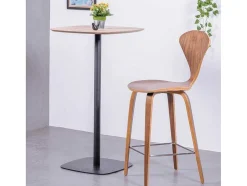 Mesa Alta Para Bar Estilo Industrial, 106Cm De Altura E 60X60Cm - Pub - Carvalho