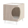 Mesa Animal Ellie - Carvalho/Branco, Orificio De Entrada Lateral, 1 Porta.