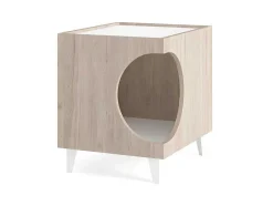 Mesa Animal Ellie - Carvalho/Branco, Orificio De Entrada Lateral, 1 Porta.