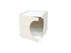 Mesa Animal Ellie - Carvalho/Branco, Orificio De Entrada Lateral, 1 Porta.