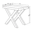 Mesa Consola Extensivel, 140, Para 6 Péssoas, Pés De Madeira, Carvahlo E Preto